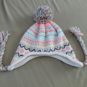 Joe Boxer White Knit Hat with Pom-Pom